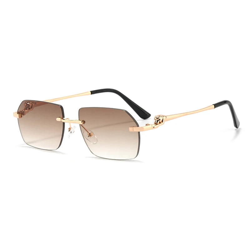 Lunettes de soleil sans monture rectangulaires unisexe – Protection UV400