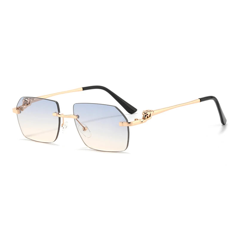Lunettes de soleil sans monture rectangulaires unisexe – Protection UV400