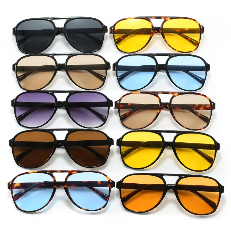 Lunettes de soleil carrées oversize pour femme – Verres dégradés UV400
