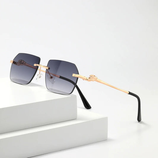 Lunettes de soleil sans monture rectangulaires unisexe – Protection UV400
