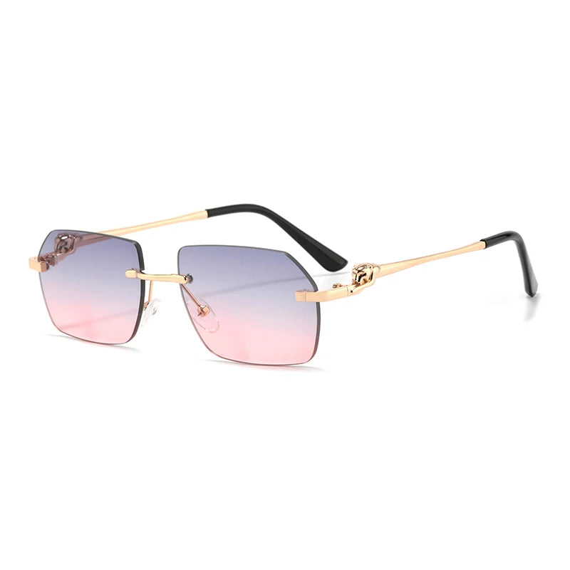 Lunettes de soleil sans monture rectangulaires unisexe – Protection UV400