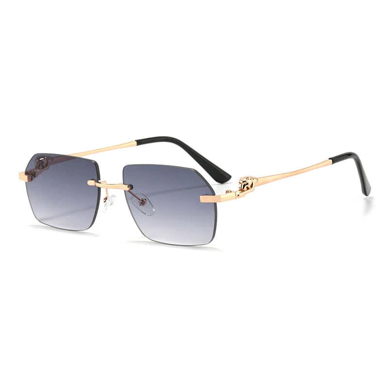 Lunettes de soleil sans monture rectangulaires unisexe – Protection UV400