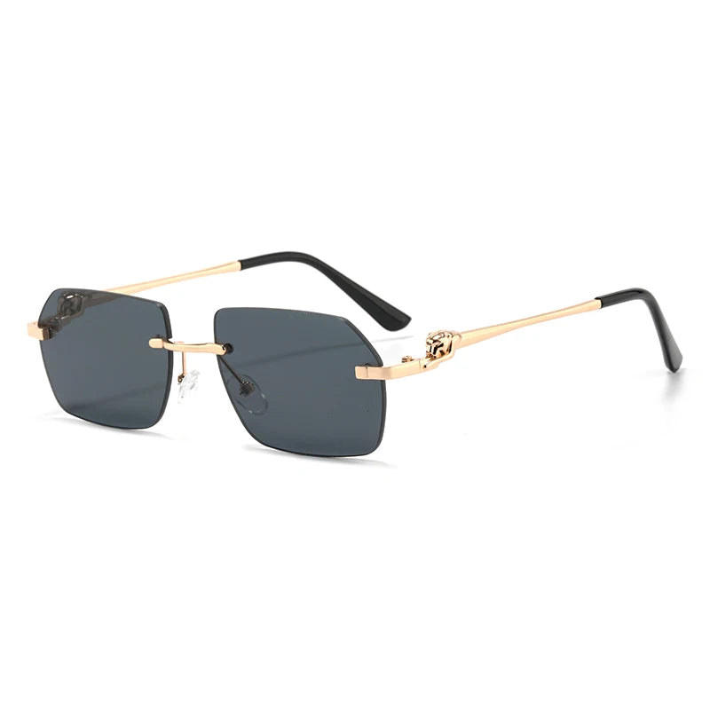 Lunettes de soleil sans monture rectangulaires unisexe – Protection UV400